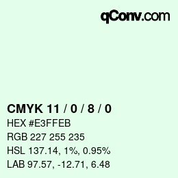 Color code: CMYK 11 / 0 / 8 / 0 | qconv.com