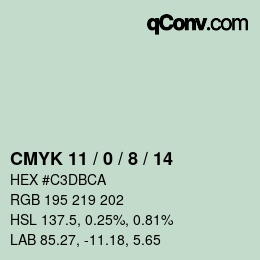 Color code: CMYK 11 / 0 / 8 / 14 | qconv.com