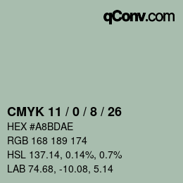 カラーコード: CMYK 11 / 0 / 8 / 26 | qconv.com