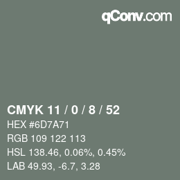 颜色代码: CMYK 11 / 0 / 8 / 52 | qconv.com