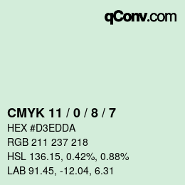 Farbcode: CMYK 11 / 0 / 8 / 7 | qconv.com