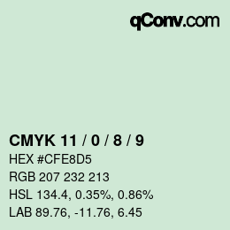 カラーコード: CMYK 11 / 0 / 8 / 9 | qconv.com