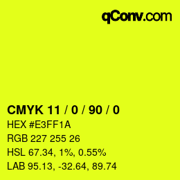 Color code: CMYK 11 / 0 / 90 / 0 | qconv.com