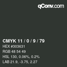 カラーコード: CMYK 11 / 0 / 9 / 79 | qconv.com
