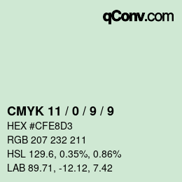 颜色代码: CMYK 11 / 0 / 9 / 9 | qconv.com