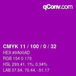 Color code: CMYK 11 / 100 / 0 / 32 | qconv.com