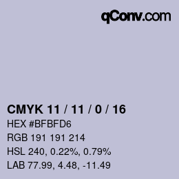 Color code: CMYK 11 / 11 / 0 / 16 | qconv.com