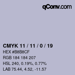 Color code: CMYK 11 / 11 / 0 / 19 | qconv.com