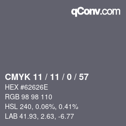 Color code: CMYK 11 / 11 / 0 / 57 | qconv.com