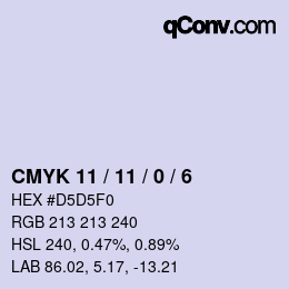カラーコード: CMYK 11 / 11 / 0 / 6 | qconv.com