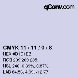 カラーコード: CMYK 11 / 11 / 0 / 8 | qconv.com