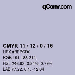 カラーコード: CMYK 11 / 12 / 0 / 16 | qconv.com
