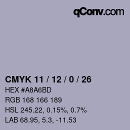 Color code: CMYK 11 / 12 / 0 / 26 | qconv.com