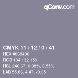 Color code: CMYK 11 / 12 / 0 / 41 | qconv.com