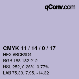 Color code: CMYK 11 / 14 / 0 / 17 | qconv.com