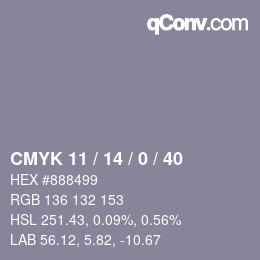 Color code: CMYK 11 / 14 / 0 / 40 | qconv.com