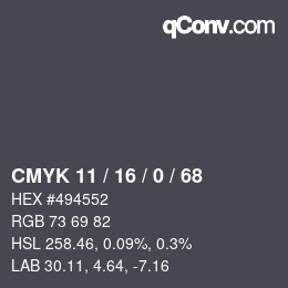 Color code: CMYK 11 / 16 / 0 / 68 | qconv.com