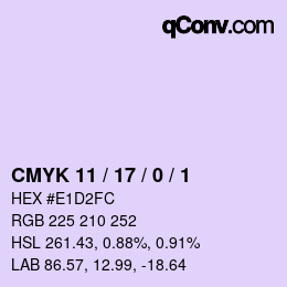 カラーコード: CMYK 11 / 17 / 0 / 1 | qconv.com