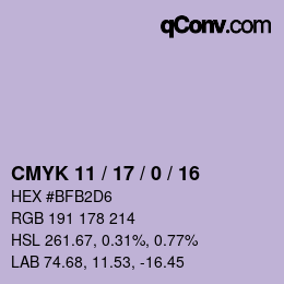 Color code: CMYK 11 / 17 / 0 / 16 | qconv.com