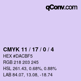 Color code: CMYK 11 / 17 / 0 / 4 | qconv.com