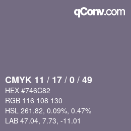 Código de color: CMYK 11 / 17 / 0 / 49 | qconv.com