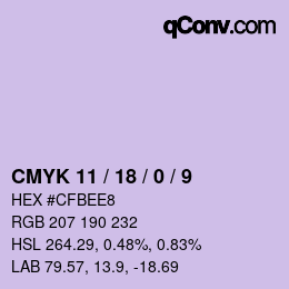 Color code: CMYK 11 / 18 / 0 / 9 | qconv.com