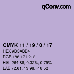 Color code: CMYK 11 / 19 / 0 / 17 | qconv.com