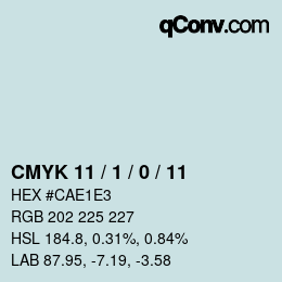 Color code: CMYK 11 / 1 / 0 / 11 | qconv.com