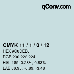Color code: CMYK 11 / 1 / 0 / 12 | qconv.com