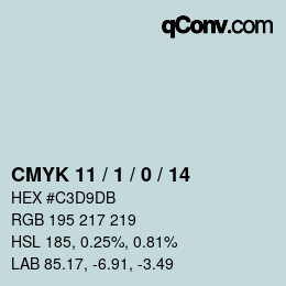 カラーコード: CMYK 11 / 1 / 0 / 14 | qconv.com