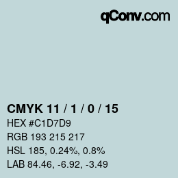 Color code: CMYK 11 / 1 / 0 / 15 | qconv.com