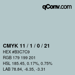 Color code: CMYK 11 / 1 / 0 / 21 | qconv.com
