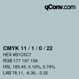 Color code: CMYK 11 / 1 / 0 / 22 | qconv.com