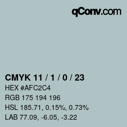 Color code: CMYK 11 / 1 / 0 / 23 | qconv.com