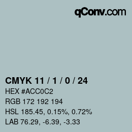Color code: CMYK 11 / 1 / 0 / 24 | qconv.com