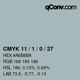 Color code: CMYK 11 / 1 / 0 / 27 | qconv.com