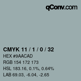 颜色代码: CMYK 11 / 1 / 0 / 32 | qconv.com
