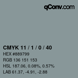颜色代码: CMYK 11 / 1 / 0 / 40 | qconv.com