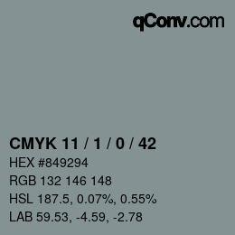 カラーコード: CMYK 11 / 1 / 0 / 42 | qconv.com