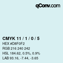 カラーコード: CMYK 11 / 1 / 0 / 5 | qconv.com