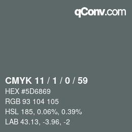 颜色代码: CMYK 11 / 1 / 0 / 59 | qconv.com