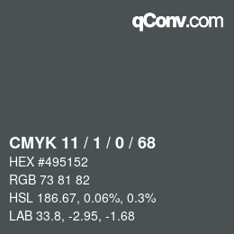 颜色代码: CMYK 11 / 1 / 0 / 68 | qconv.com
