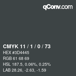 颜色代码: CMYK 11 / 1 / 0 / 73 | qconv.com