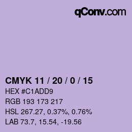 Color code: CMYK 11 / 20 / 0 / 15 | qconv.com