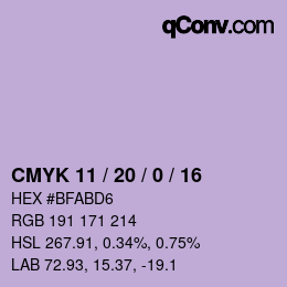 Color code: CMYK 11 / 20 / 0 / 16 | qconv.com