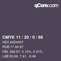 Color code: CMYK 11 / 20 / 0 / 66 | qconv.com