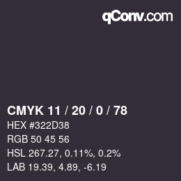 Color code: CMYK 11 / 20 / 0 / 78 | qconv.com