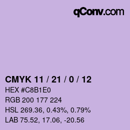 カラーコード: CMYK 11 / 21 / 0 / 12 | qconv.com