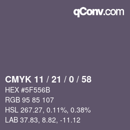 Farbcode: CMYK 11 / 21 / 0 / 58 | qconv.com