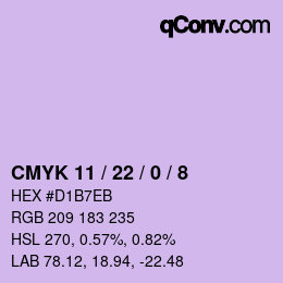 カラーコード: CMYK 11 / 22 / 0 / 8 | qconv.com